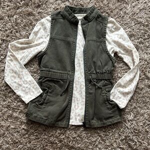 Cat & Jack Cream Leopard Print Top